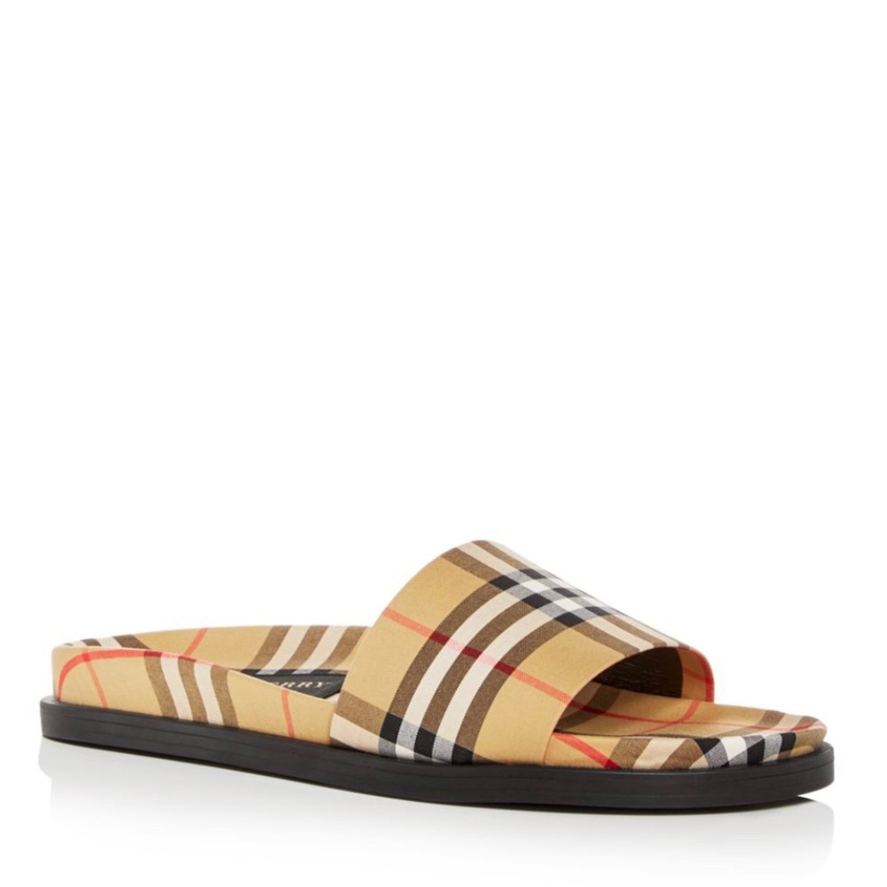 BUBERRY Men’s check canvas slides - Picture 3 of 8